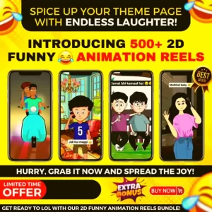 500+ Funny 2D Animation Reels/Shorts Bundle In Hindi